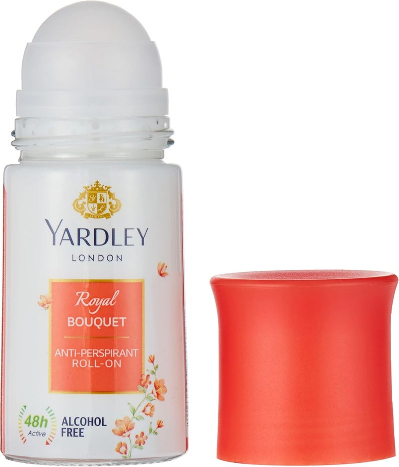 Yardley ياردلي لندن رويال باكيه مضاد للتعرق رول أون، 50 مل - عطر زهور منعش - Image 3